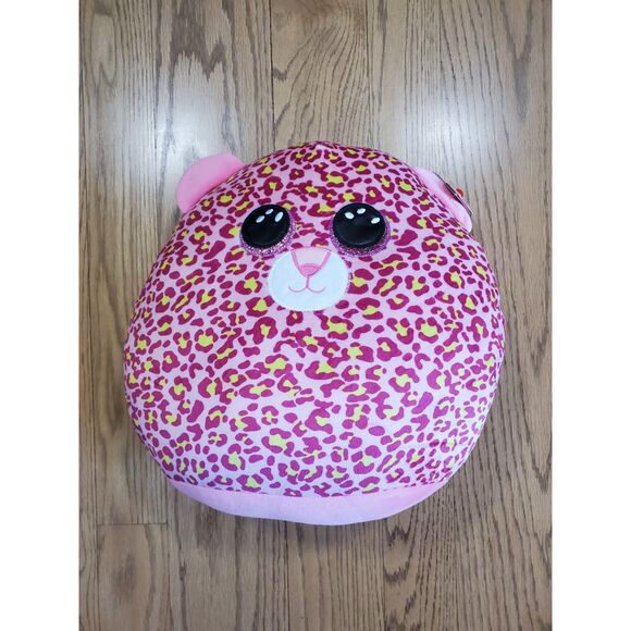 Super Soft TY Squish a Boos 2021 LAINEY Leopard Cushion Pillow 12” Tall Clean - Picture 1 of 11